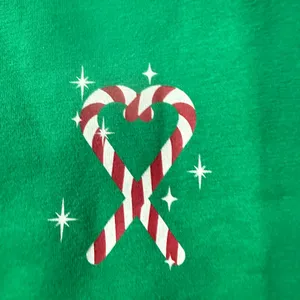 Wildfox Green Crewneck Sweater with Candy Cane Design thumbnail 2