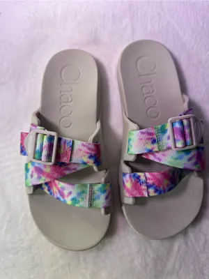 Chacos Slide Sandals with Pastel Tie-Dye Straps thumbnail 5