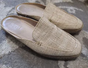 SCHUTZ Natural Beige Woven Slip-On Mules thumbnail 1