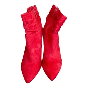 XOXO Taniah Ankle Boots Womens 7.5 Red Slouchy Stiletto Pointed‎ Toe Booties thumbnail 10
