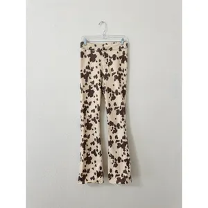 Zara Cow Print Flare Jeans Size 8 Western Festival thumbnail 2