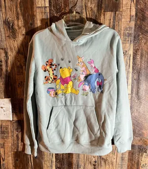 Disney NWT Winnie the Pooh friends blue pullover hoodies top thumbnail 2