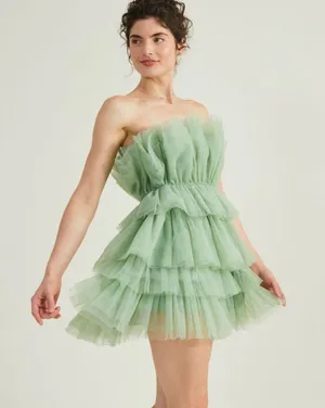 Altar'd State Tiered Tulle dress thumbnail 3