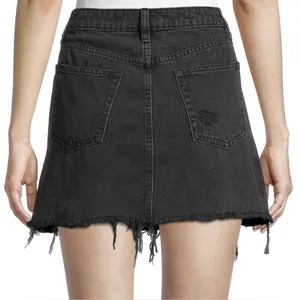 We The Free Black Button Fly Mini Skirt Jean Skirt Size 27 Distressed Casual thumbnail 3
