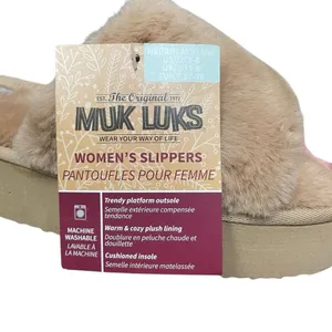 Muk Luks‎ Kirstey Platform Slide Slippers Women’s 7/8 Tan Fluffy Irish Cream NEW thumbnail 7