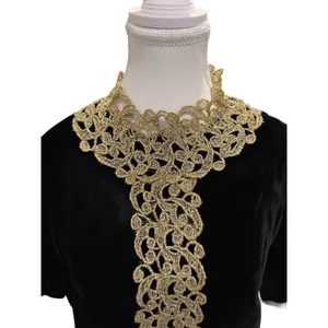 Handmade Black Velvet Gold Lace Dress Steampunk Victorian Whimsy Goth Regency M thumbnail 5