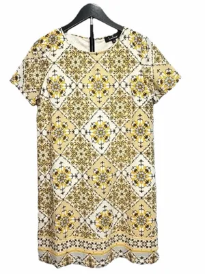 Lulus Women’s Dandy Lion Yellow Print Sleeveless Shift Dress Size Small thumbnail 4