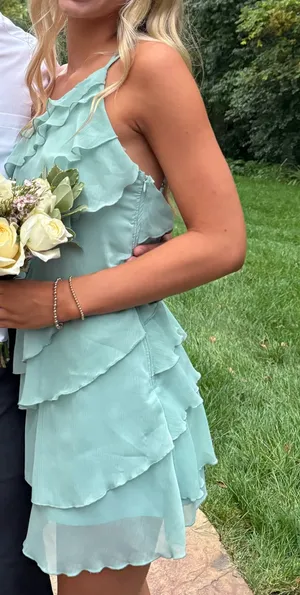 Green Ruffle Shein Dress thumbnail 2