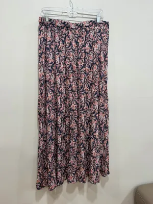 Westport 1962 Paisley Print Maxi Skirt Drawstring Tassel Side Slit Women’s Size Large thumbnail 5