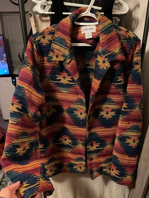 Vintage Aztec Multi Color Blazer Multiple Size 14 thumbnail 2