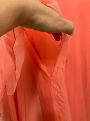 Tommy Bahama Lanai Breeze Double Layer Chiffon Tunic Dress M Coral Pink Tassel thumbnail 12