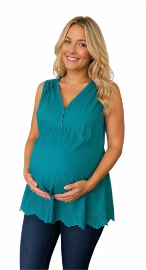Isabel by Ingrid & Isabel Teal Maternity Top L NWT thumbnail 1