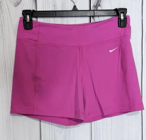 Nike 4.5" Shorts Woman Size Medium Hot Pink Dri Fit Nylon Spandex thumbnail 1