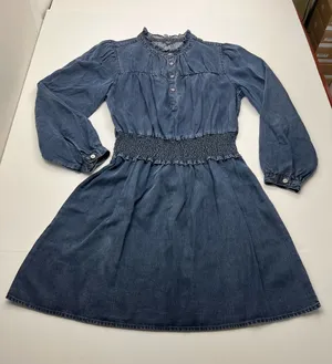 Rails Shawna Mini Dress Womens‎ Medium Dark Vintage Blue Smocked Waist Tencel thumbnail 1