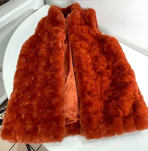 Rachel Zoe Vest Women Lg Faux Fur Sleeveless Lined Pockets Boho Chic Fall Color thumbnail 1