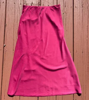 Forever 21 S silky satin hot pink midi skirt thumbnail 1