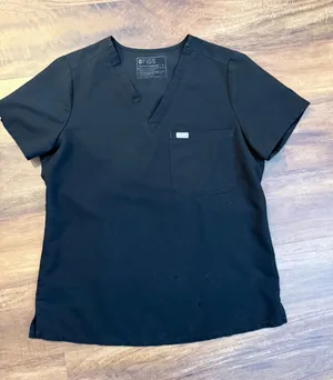 FIGS Technical Collection Black V-Neck Scrub Top Single Pocket Mens Size M thumbnail 1
