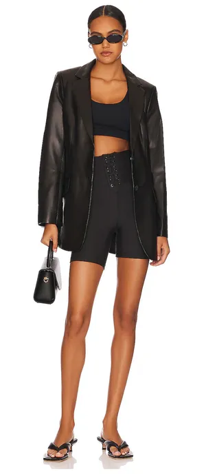 WeWoreWhat Lace Up Biker Shorts Black Revolve Stretch Athleisure Womens XL NWT thumbnail 1