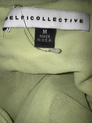 NEW DELFI COLLECTIVE Diana Pleaded Strapless Chiffon Lime Green Dress sz M thumbnail 8