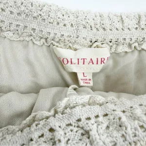 Solitaire X Anthropologie Crochet Wide Leg Pants Cream Ivory Boho Bohemian thumbnail 12