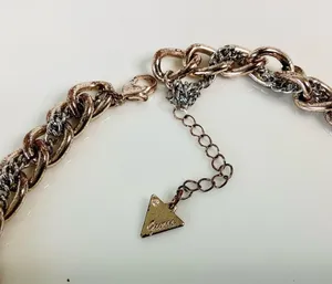 𝅺GUESS Charm Necklace Flower Tassel Bar thumbnail 3