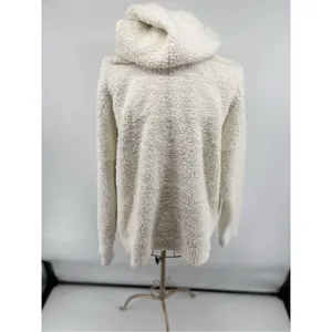 Aerie Fleece Hoodie Sweatshirt Heart Detail Cream Size Medium thumbnail 7