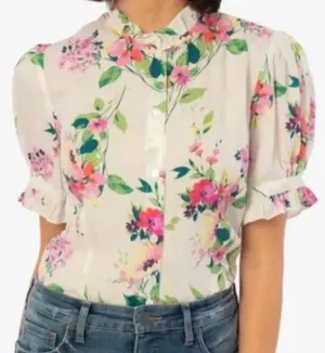 Size Small Kut From The Cloth Floral, Button Down, Ruffle Collar thumbnail 1