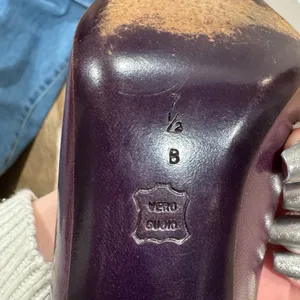 BRUNO MAGLI VINTAGE Italian Leather Designer Purple Slingback Kitten Heels | 7.5 thumbnail 9