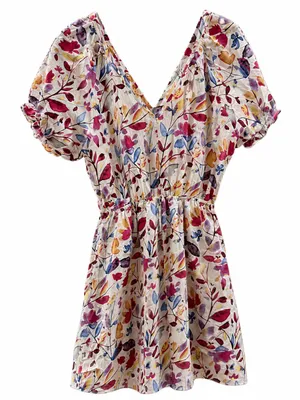 Staccato Floral V-Neck Midi Dress‎ thumbnail 1