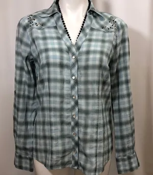 a.n.a. country western style long sleeve blouse thumbnail 1
