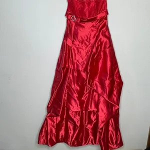 Vintage Strapless‎ Formal Dress Red Size M thumbnail 8