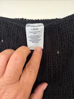 Black Sequin Crochet Mini Skirt Size L thumbnail 4