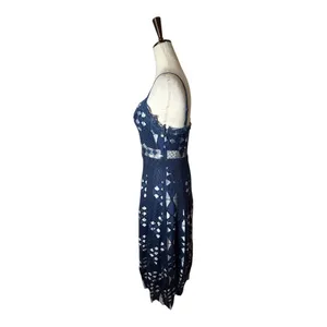 Foxiedox Dress Women Medium Blue Silver Lace‎ Bravo Zulu Midi Party Cocktail thumbnail 7