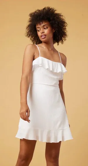 Trixxi White Ruffle Dress thumbnail 1