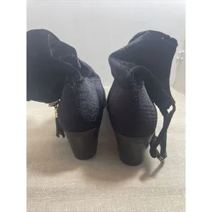 Lindsey Phillips Tara boots‎ 9 1/2 Black Suede Faux Snake Print NEW thumbnail 6