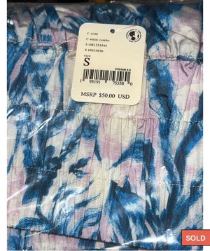 SMALL FP Movement Printed Way Home Shorts BNWTS White Combo thumbnail 5