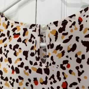 Shein White Khaki Leopard Print Dress thumbnail 6