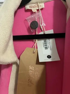 NWT pink colorblock fleece jacket thumbnail 2