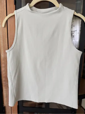 SPANX activate contour mock neck tank top sleeveless greige neutral high crop thumbnail 1