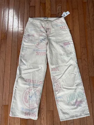 Abercrombie low loose linen blend jeans thumbnail 4