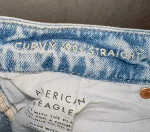 Light Wash Stretch High Rise Curvy 90s Straight Leg Jeans thumbnail 6