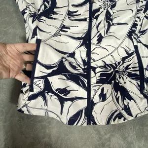 Lauren Ralph Lauren Full Zip Knit‎ Jacket Large Women Palm Print Country Club thumbnail 9