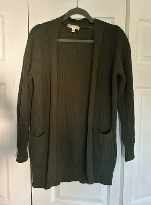 Dry Goods Army Green Cardigan thumbnail 1