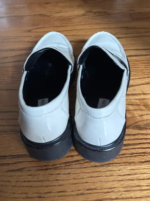 Steve Madden Lotto Cream & Black Chunky Patent Leather Loafers thumbnail 7