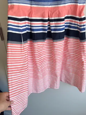 Tiana B Striped Fit & Flare Dress Size 10 Pink Blue Sleeveless Pocket Sundress thumbnail 5