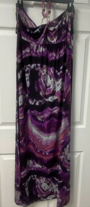 Star Vixen Purple and Black Abstract Maxi thumbnail 1
