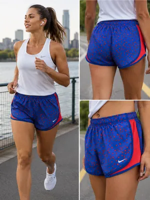 NWT Nike Dri-FIT Tempo Running Shorts Blue Red Stars 3X Plus Size thumbnail 2