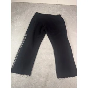 Victoria's Secret LOVE PINK christmas plaid wide leg sweat pants raw hem L thumbnail 8