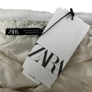NWT Zara Tweed Metallic Sequin Tube Top Cream Gold Evening Classic Glam Size S thumbnail 5