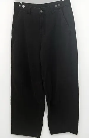 Vans Curbside Pant Womens 29 Washed Black Wide Leg High Rise Skater Baggy thumbnail 1